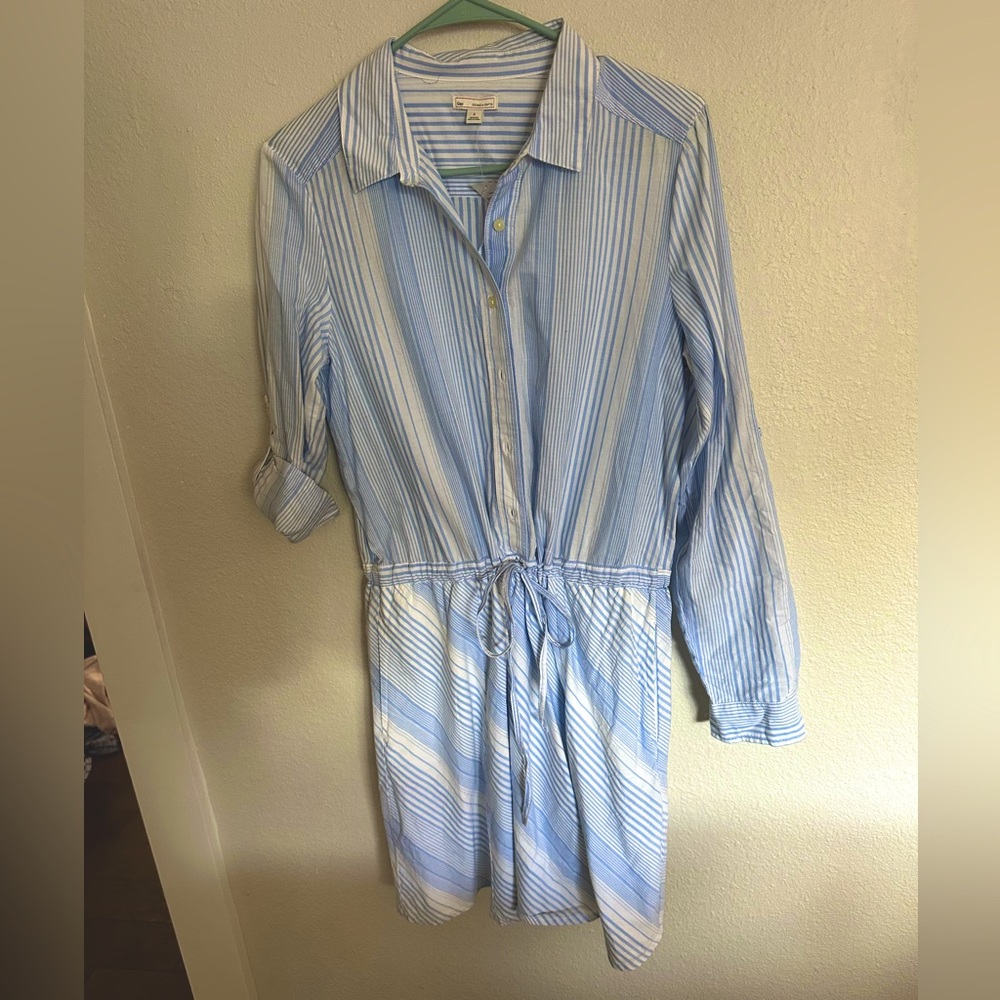 Gap drawstring button up dress NWT